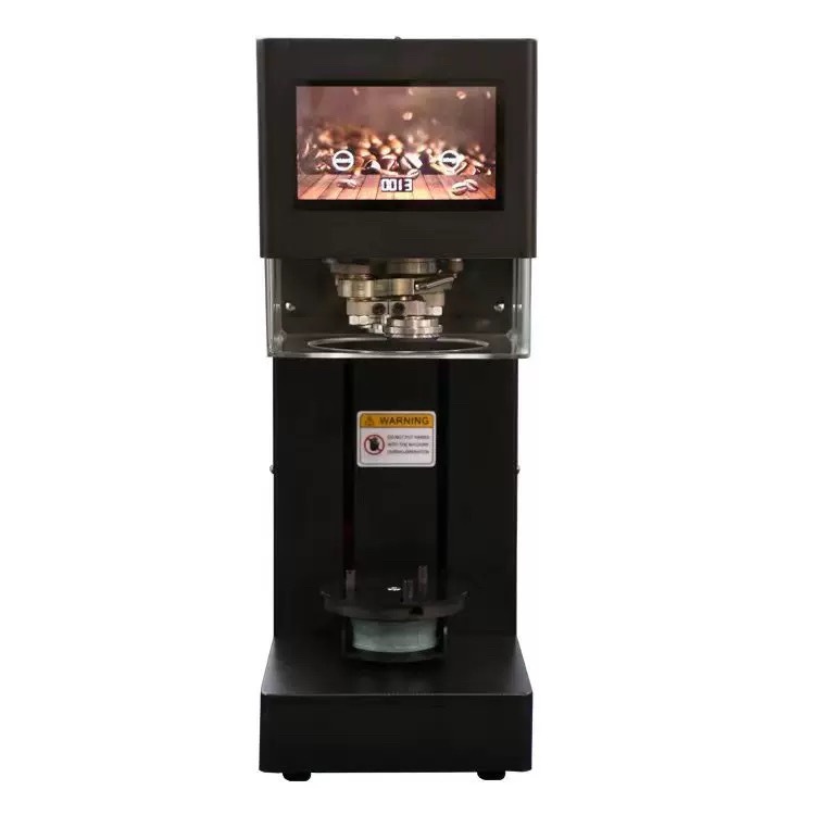 Black touchscreen automatic can sealing machine
