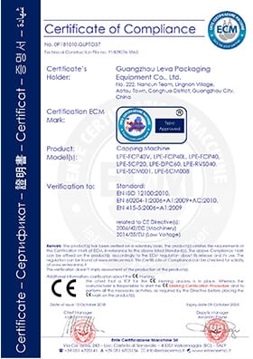 Capping Machine CE Certificate
